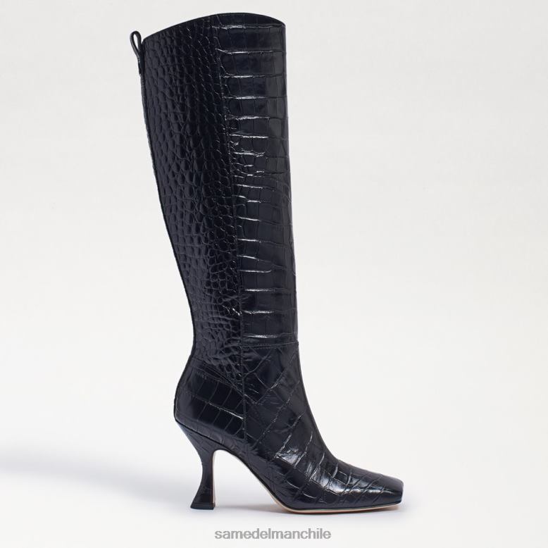 Sam Edelman P802J870 calzado cocodrilo negro mujer botas altas adi hasta la rodilla