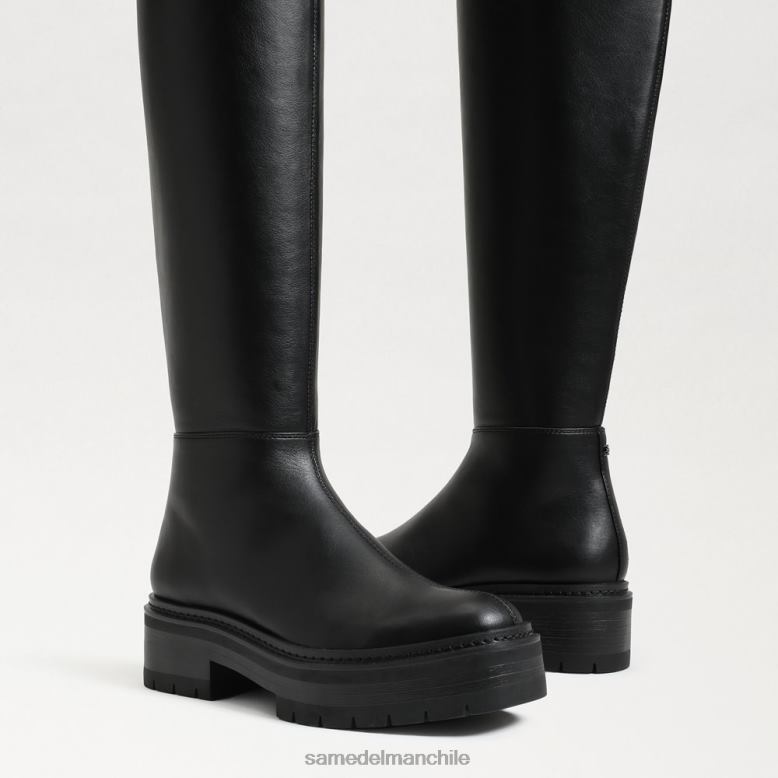Sam Edelman P802J879 calzado cuero negro mujer bota por encima de la rodilla lydia