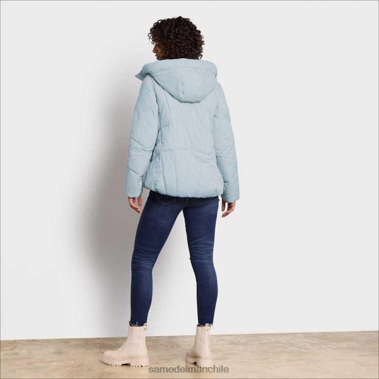 Sam Edelman P802J1120 vestir azul claro mujer acolchado con cuello tipo almohada