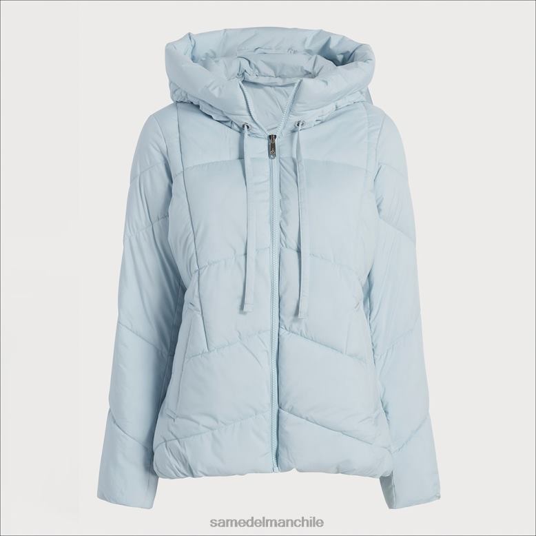 Sam Edelman P802J1120 vestir azul claro mujer acolchado con cuello tipo almohada