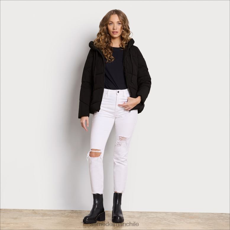 Sam Edelman P802J1123 vestir negro mujer acolchado con cuello tipo almohada