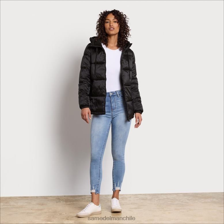 Sam Edelman P802J1130 vestir negro mujer plumífero corto y suave