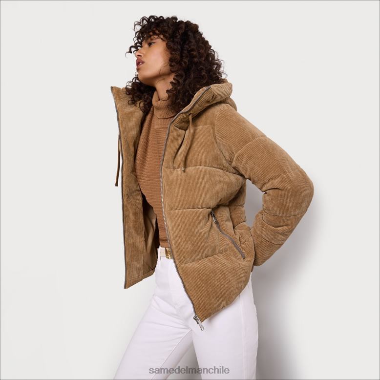 Sam Edelman P802J1140 vestir camello mujer acolchado con cuello tipo almohada