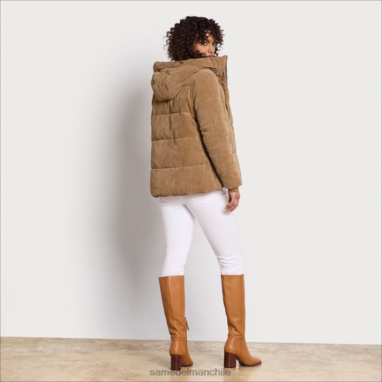 Sam Edelman P802J1140 vestir camello mujer acolchado con cuello tipo almohada