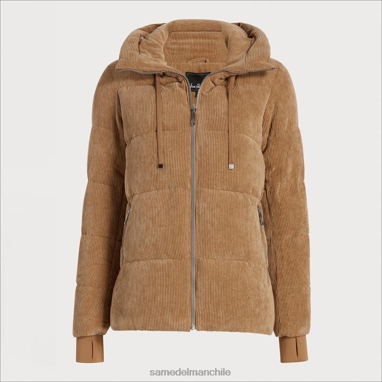 Sam Edelman P802J1140 vestir camello mujer acolchado con cuello tipo almohada