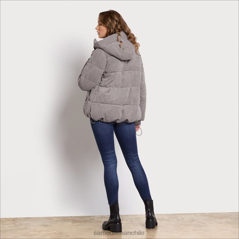 Sam Edelman P802J1141 vestir gris mujer acolchado con cuello tipo almohada