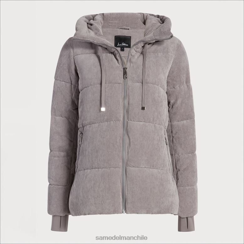 Sam Edelman P802J1141 vestir gris mujer acolchado con cuello tipo almohada