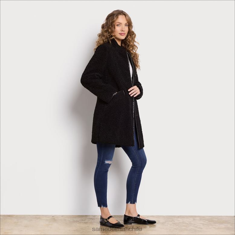 Sam Edelman P802J1162 vestir negro mujer abrigo de peluche