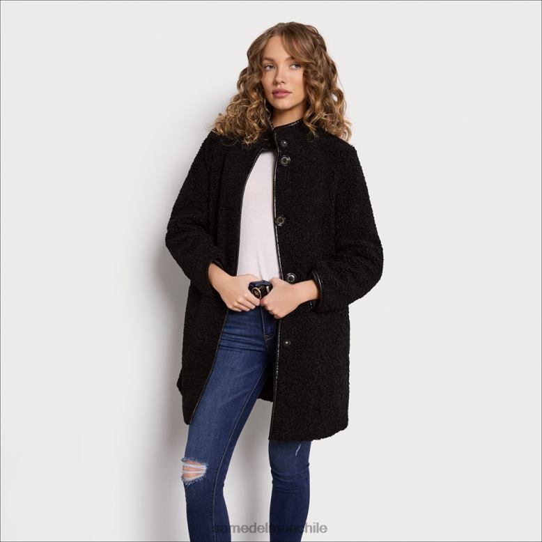 Sam Edelman P802J1162 vestir negro mujer abrigo de peluche