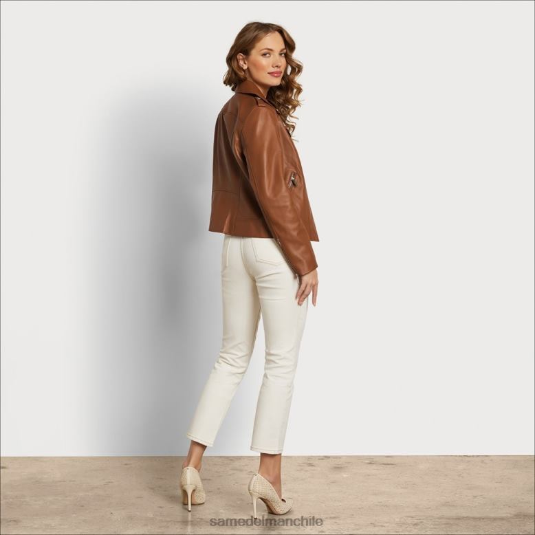 Sam Edelman P802J1180 vestir coñac mujer chaqueta de moto de cuero