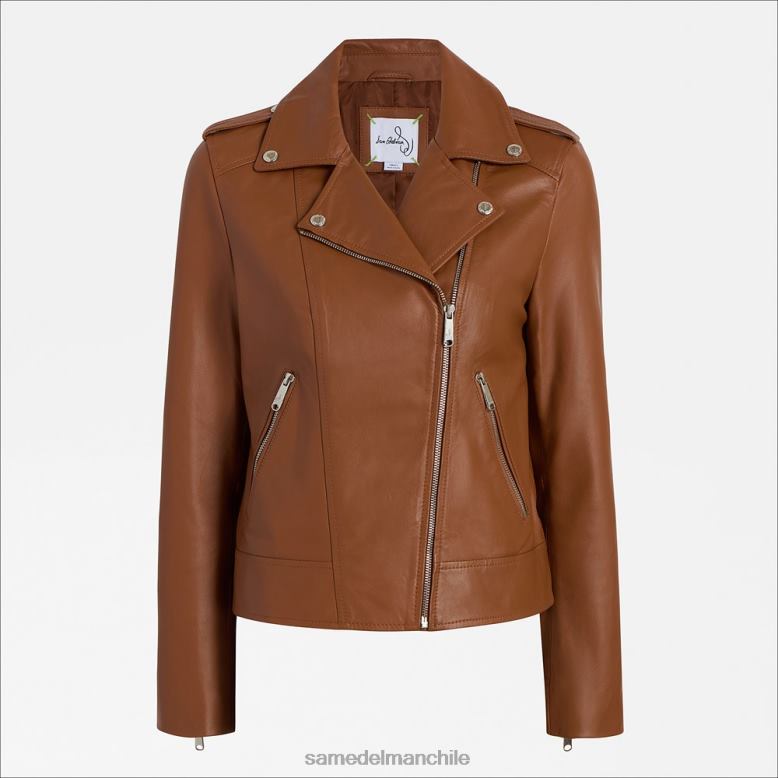 Sam Edelman P802J1180 vestir coñac mujer chaqueta de moto de cuero