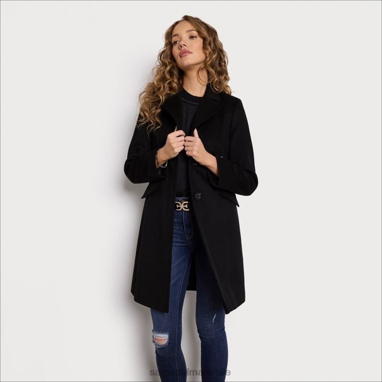 Sam Edelman P802J1221 vestir negro mujer abrigo de lana de sarga