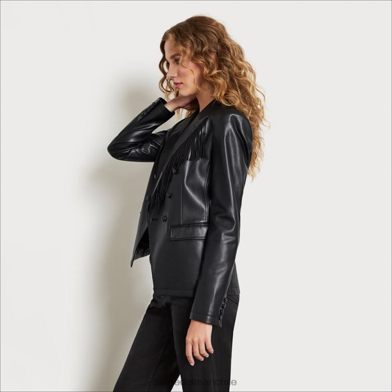 Sam Edelman P802J1262 vestir franja negra mujer chaqueta imogen