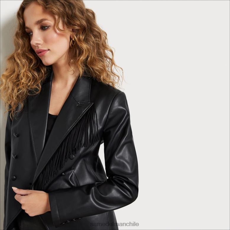 Sam Edelman P802J1262 vestir franja negra mujer chaqueta imogen