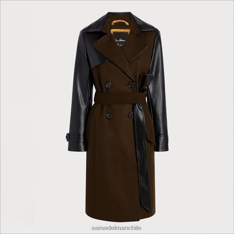 Sam Edelman P802J1280 vestir verde militar mujer gabardina de lana en técnica mixta