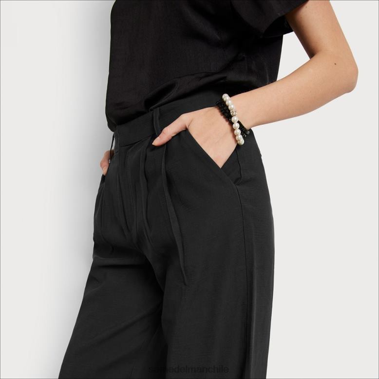 Sam Edelman P802J1209 vestir negro mujer pantalones anchos y de talle alto codie
