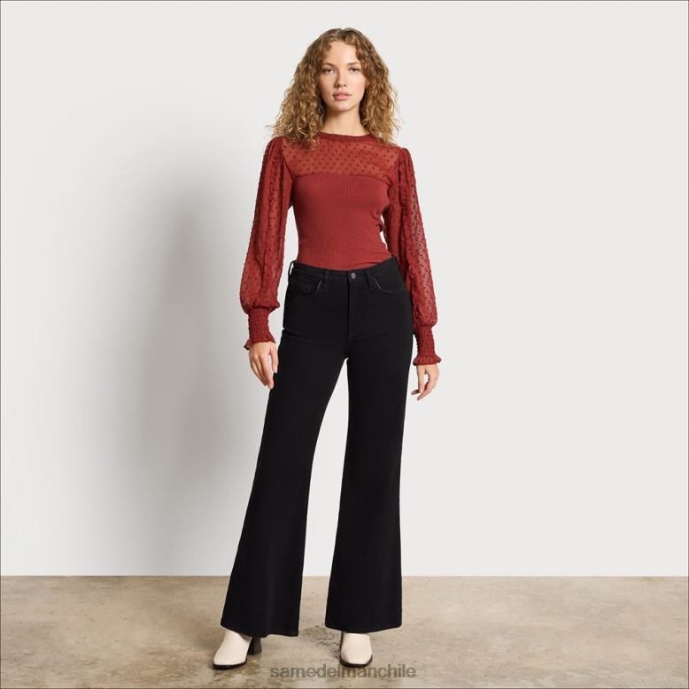 Sam Edelman P802J1249 vestir negro verdadero mujer llamarada de la bahía de gran altura