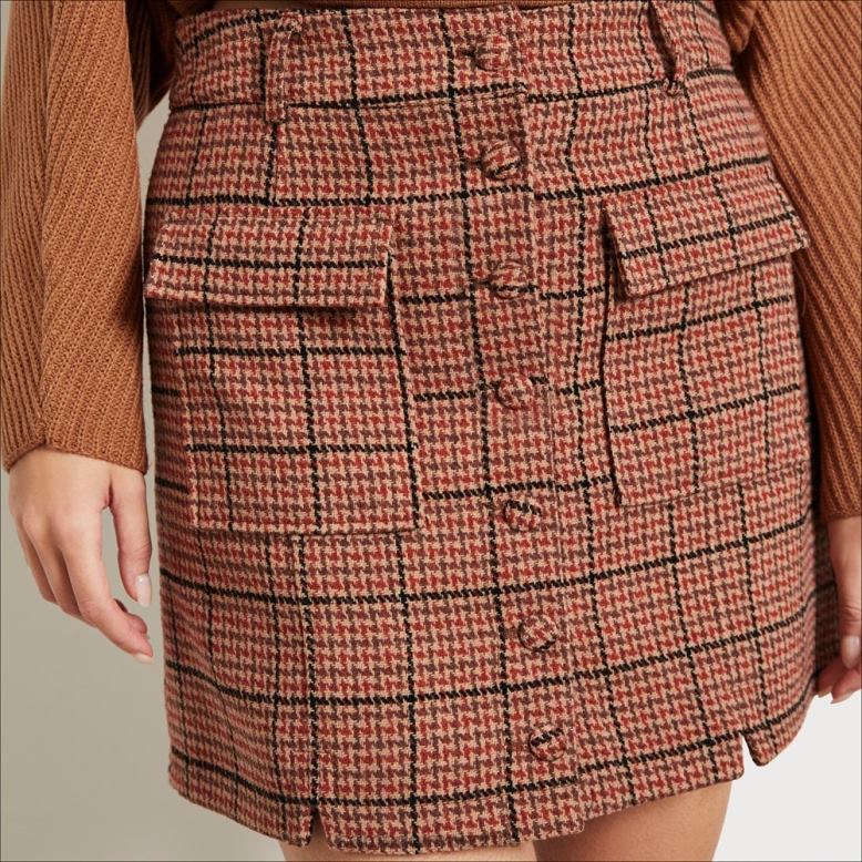 Sam Edelman P802J1268 vestir tela escocesa independiente mujer falda cara