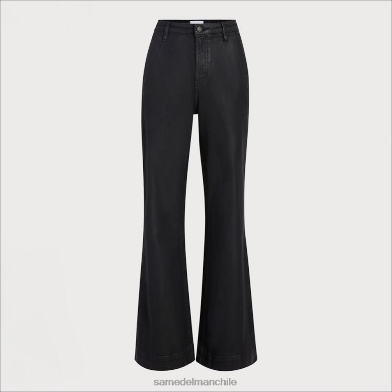 Sam Edelman P802J1274 vestir recubierto de negro mujer pantalones acampanados de talle alto bay