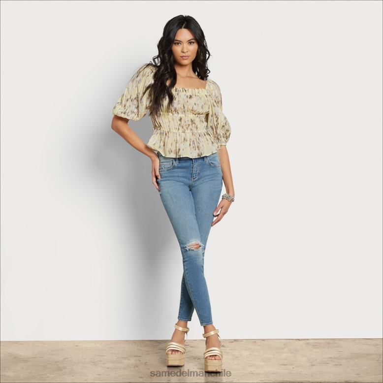 Sam Edelman P802J1172 vestir amarillo mujer top pradera de manga larga