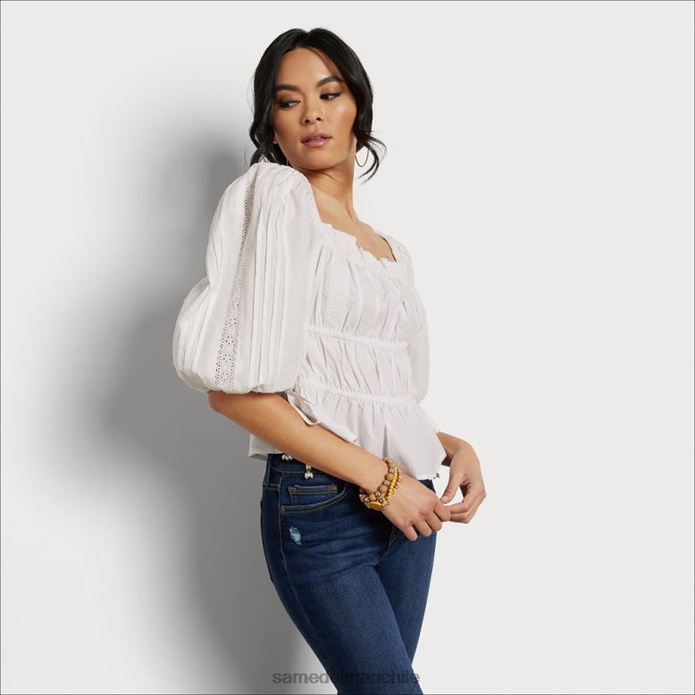 Sam Edelman P802J1173 vestir blanco mujer top pradera de manga larga