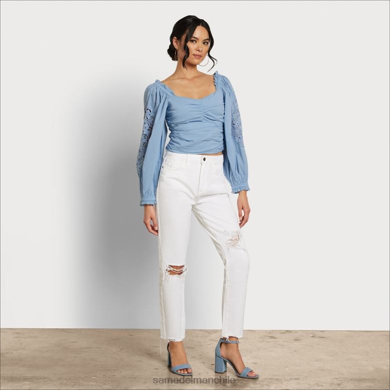 Sam Edelman P802J1177 vestir cambray mujer top stevie fruncido de manga larga