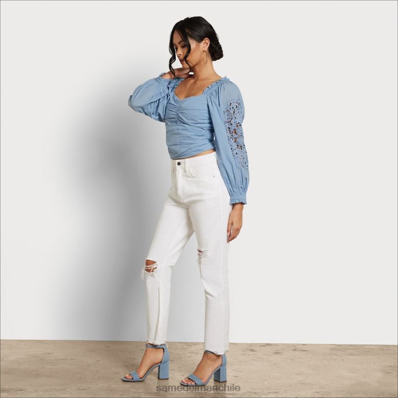 Sam Edelman P802J1177 vestir cambray mujer top stevie fruncido de manga larga