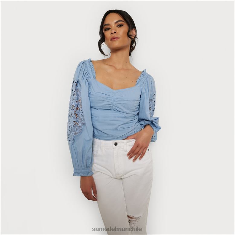 Sam Edelman P802J1177 vestir cambray mujer top stevie fruncido de manga larga