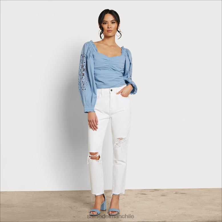 Sam Edelman P802J1177 vestir cambray mujer top stevie fruncido de manga larga