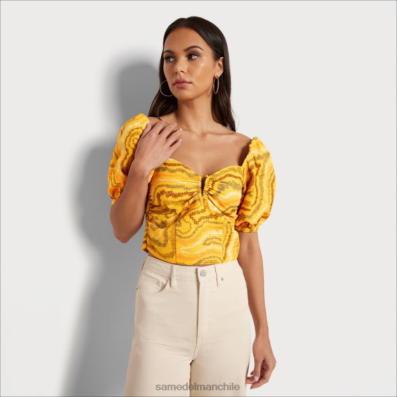 Sam Edelman P802J1216 vestir albaricoque mujer top karen manga corta