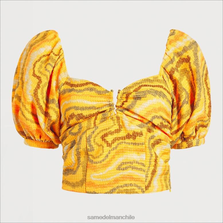 Sam Edelman P802J1216 vestir albaricoque mujer top karen manga corta