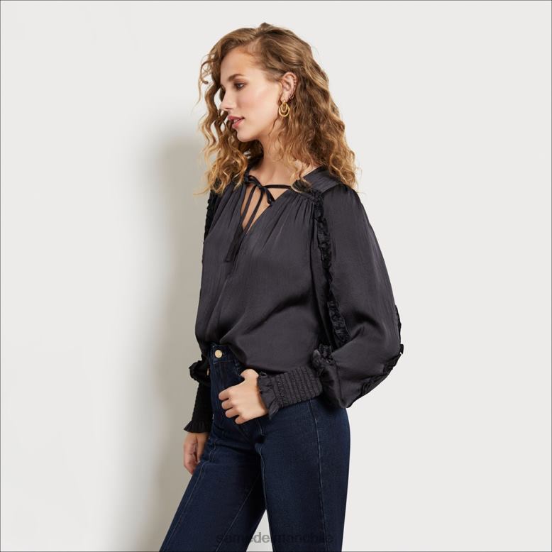 Sam Edelman P802J1246 vestir negro crepusculo mujer top varick de manga larga