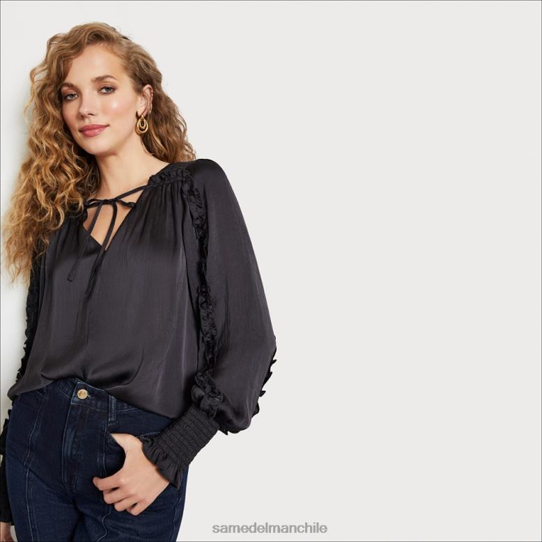 Sam Edelman P802J1246 vestir negro crepusculo mujer top varick de manga larga