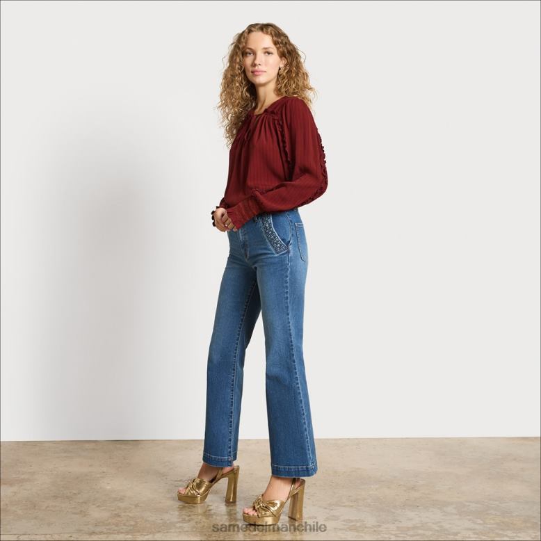 Sam Edelman P802J1248 vestir marrón más rubio mujer top varick de manga larga