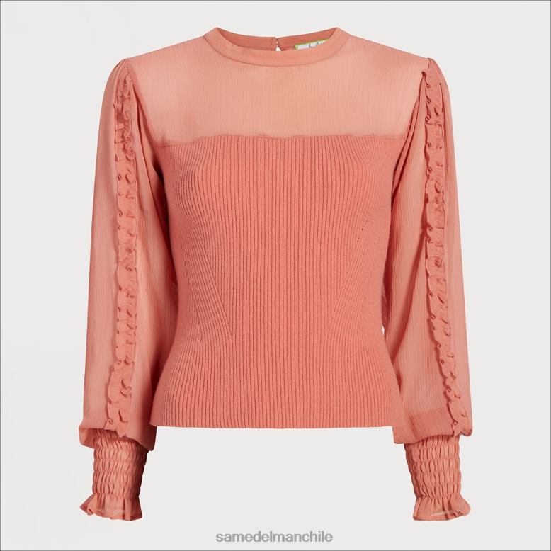 Sam Edelman P802J1267 vestir arcilla del cañón mujer top julian de manga larga