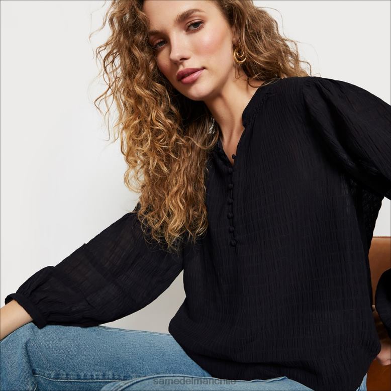 Sam Edelman P802J1278 vestir negro mujer top emmeline de manga larga