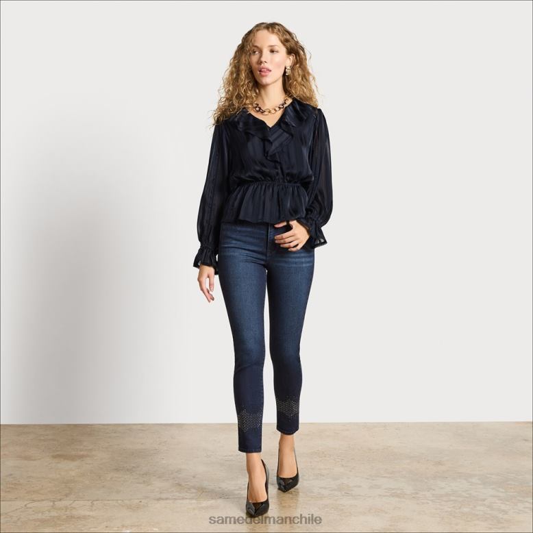 Sam Edelman P802J1283 vestir negro mujer top Vermont de manga larga