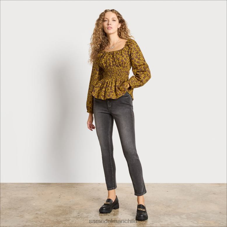 Sam Edelman P802J1290 vestir aceite de oliva mujer top ciliano de manga larga