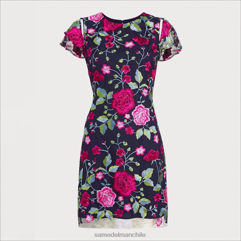 Sam Edelman P802J1067 vestir azul marino multicolor mujer vestido con bordado floral