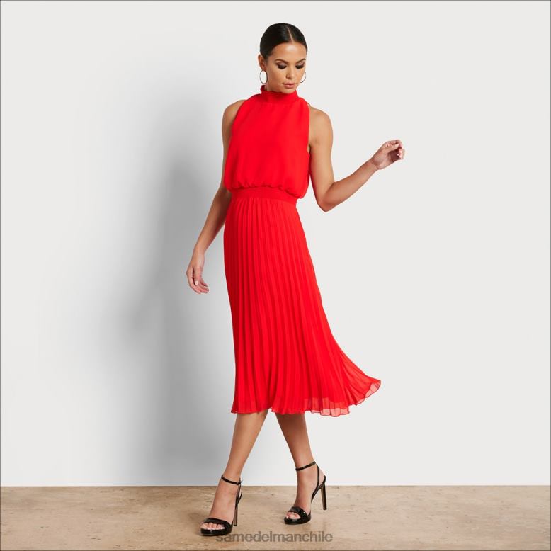 Sam Edelman P802J1072 vestir coral mujer vestido midi con cuello alto