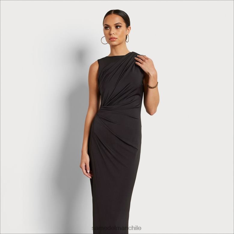 Sam Edelman P802J1076 vestir negro mujer vestido midi fruncido