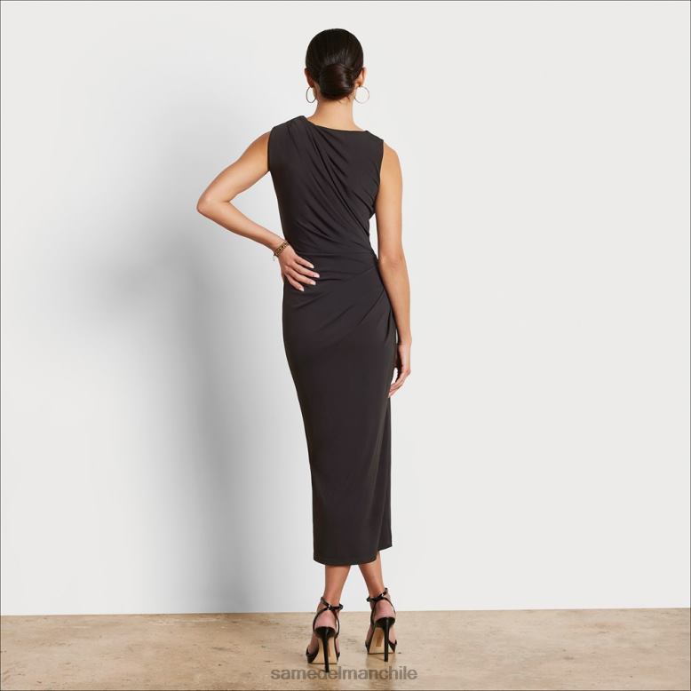 Sam Edelman P802J1076 vestir negro mujer vestido midi fruncido