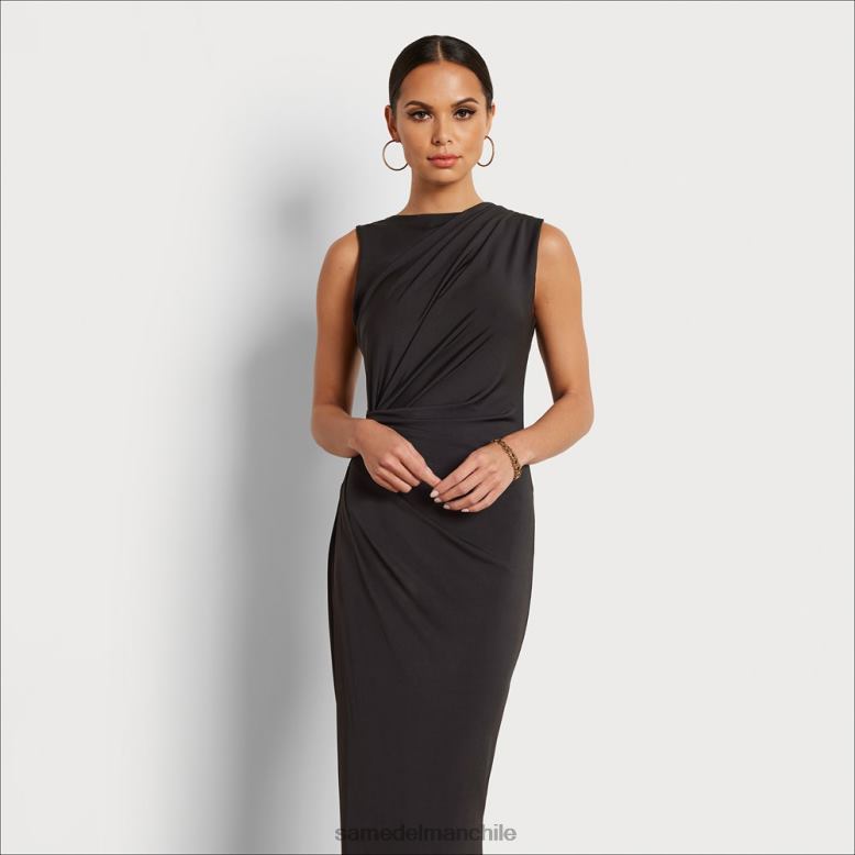 Sam Edelman P802J1080 vestir negro mujer vestido midi fruncido