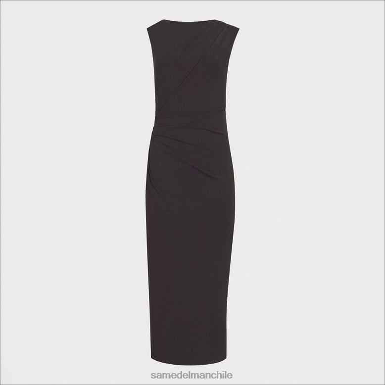 Sam Edelman P802J1080 vestir negro mujer vestido midi fruncido