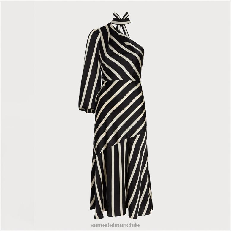 Sam Edelman P802J1104 vestir blanco negro mujer vestido largo con rayas francesas