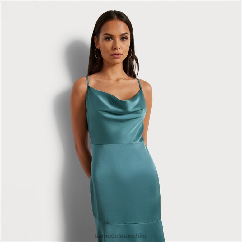 Sam Edelman P802J1106 vestir verde industrial mujer vestido midi con cuello vuelto