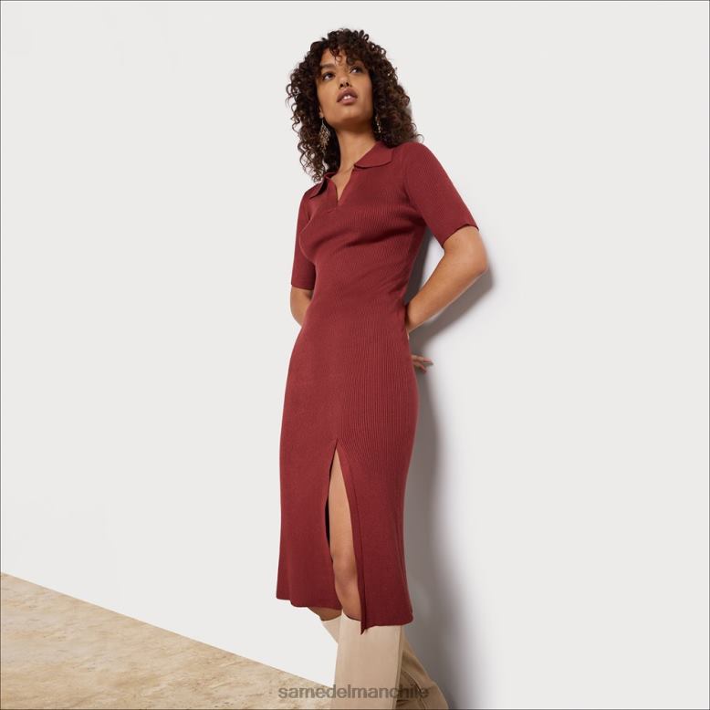 Sam Edelman P802J1143 vestir naranja mujer vestido midi con cuello