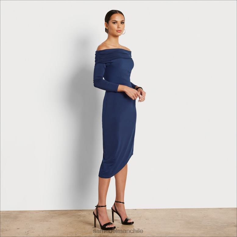 Sam Edelman P802J1148 vestir Armada mujer vestido midi con hombros descubiertos