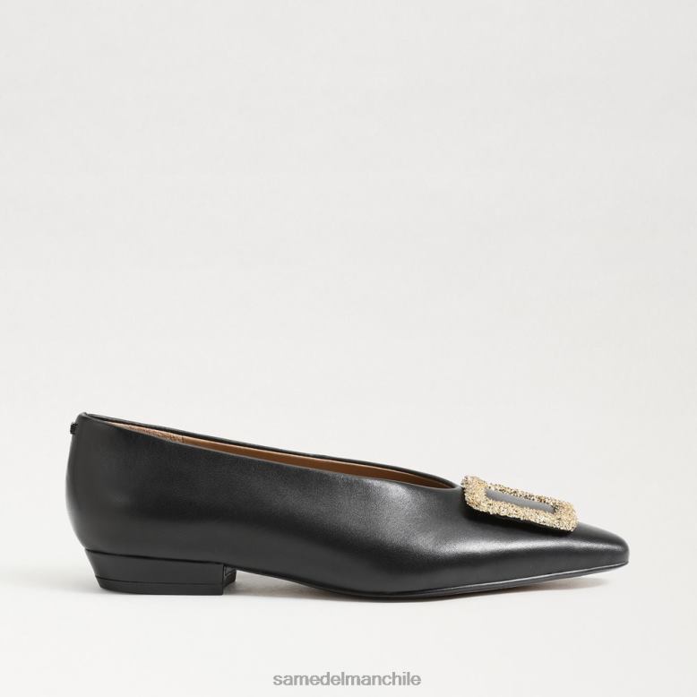 Sam Edelman P802J394 calzado cuero negro mujer janina punta plana plana
