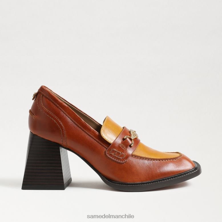 Sam Edelman P802J630 calzado marrón óxido mujer mocasines quincy con tacón cuadrado